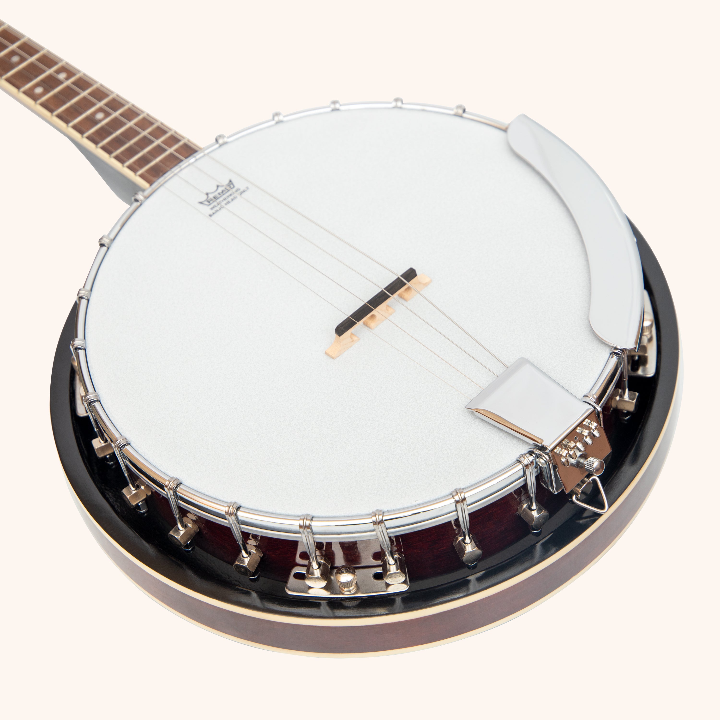 Heartland 4 String Banjo 19 Frets Irish Tenor Banjo Left Handed 24 Bracket With Closed Solid Back