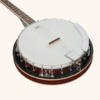 Heartland 4 String Banjo Closed Solid Back 17 Fret, Left Handed 4 String Irish Tenor Banjo Short Scale