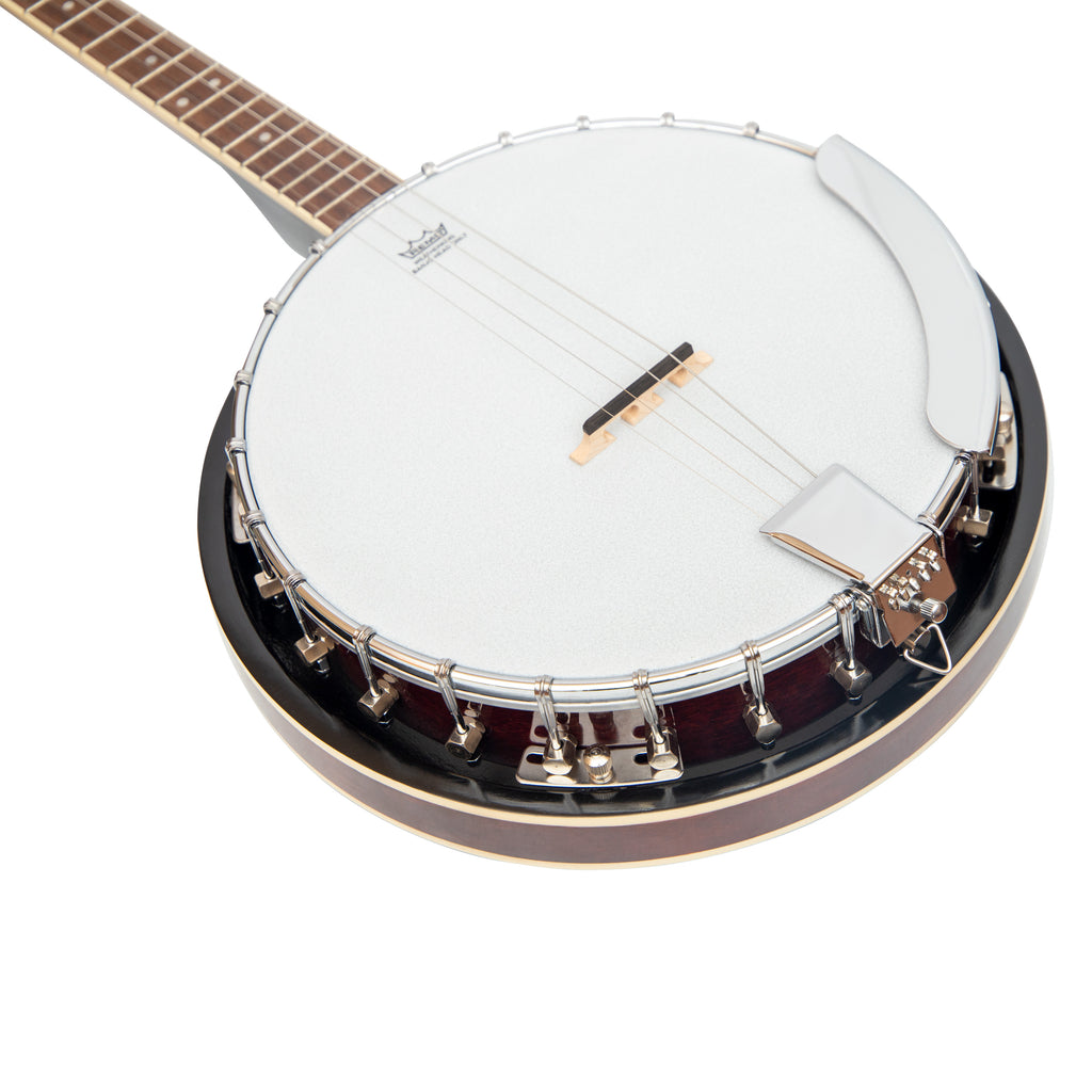 Heartland 4 String Banjo 19 Frets Irish Tenor Banjo Left Handed 24 Bracket With Closed Solid Back
