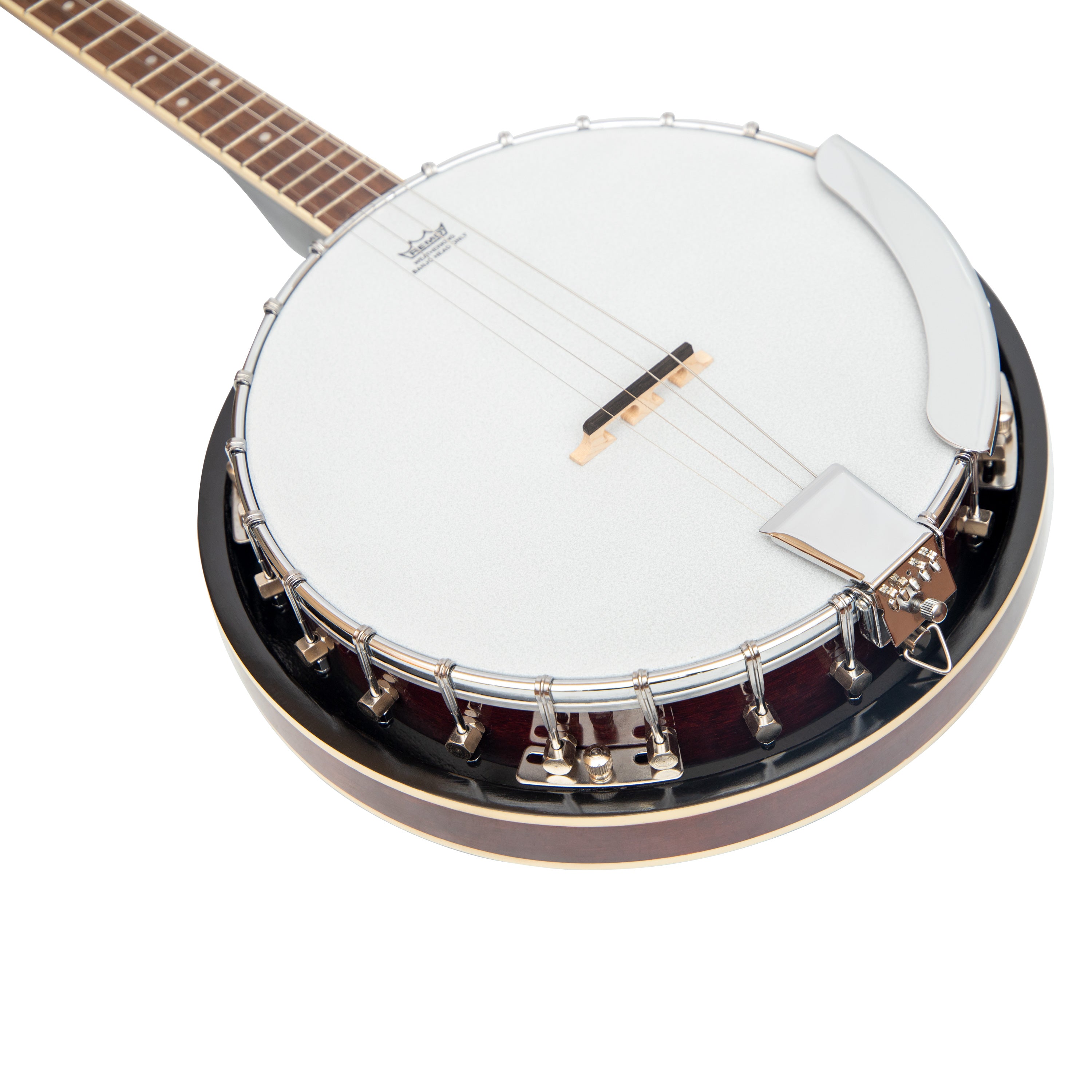Heartland 4 String Banjo 19 Frets Irish Tenor Banjo Left Handed 24 Bracket With Closed Solid Back