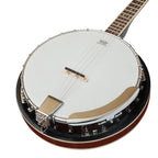 Heartland 4 String Banjo Closed Solid Back 17 Fret, Left Handed 4 String Irish Tenor Banjo Short Scale