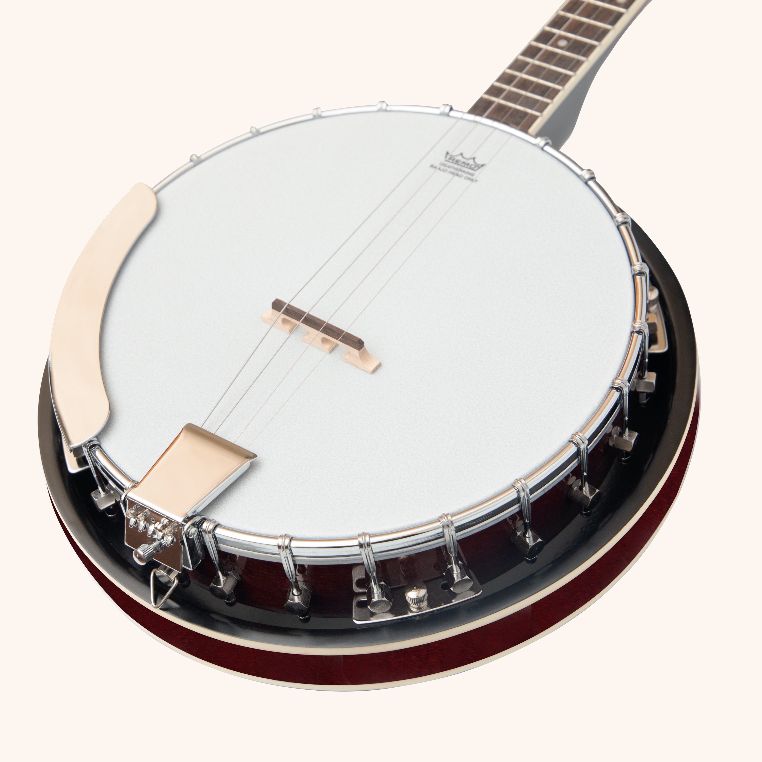 Heartland 4 String Banjo 19 Frets Irish Tenor Banjo 24 Bracket with Closed Solid Back
