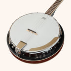 Heartland 4 String Banjo Closed Solid Back 17 Fret, Left Handed 4 String Irish Tenor Banjo Short Scale