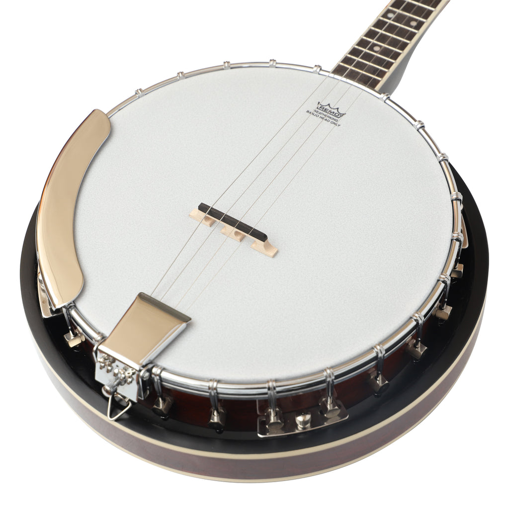 Heartland 4 String Banjo Closed Solid Back 17 Fret, 4 String Irish Tenor Banjo Short scale