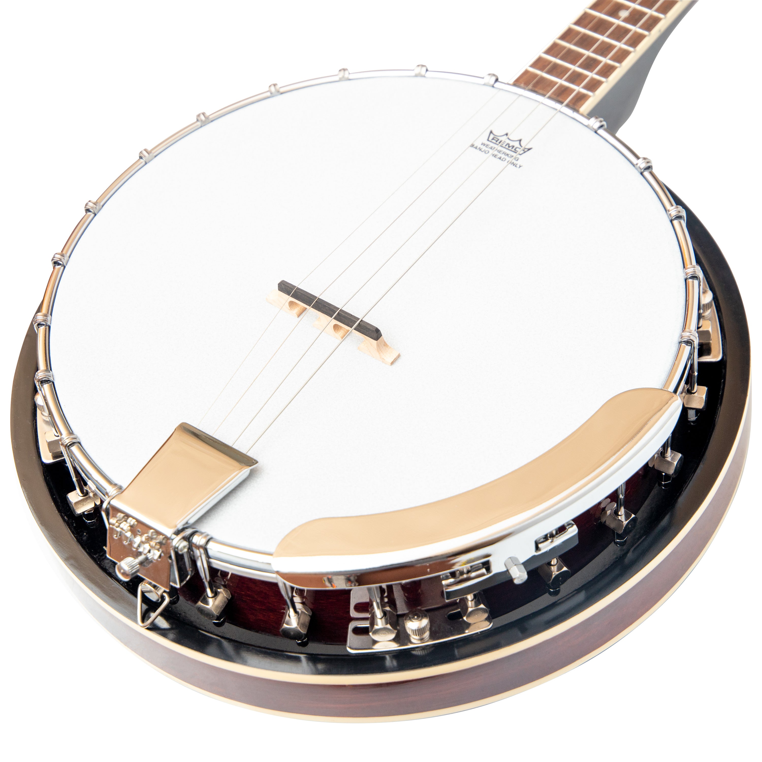 Heartland 4 String Banjo 19 Frets Irish Tenor Banjo Left Handed 24 Bracket With Closed Solid Back