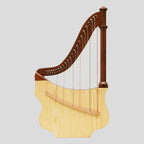 Lute Harp, 22 Strings Rosewood