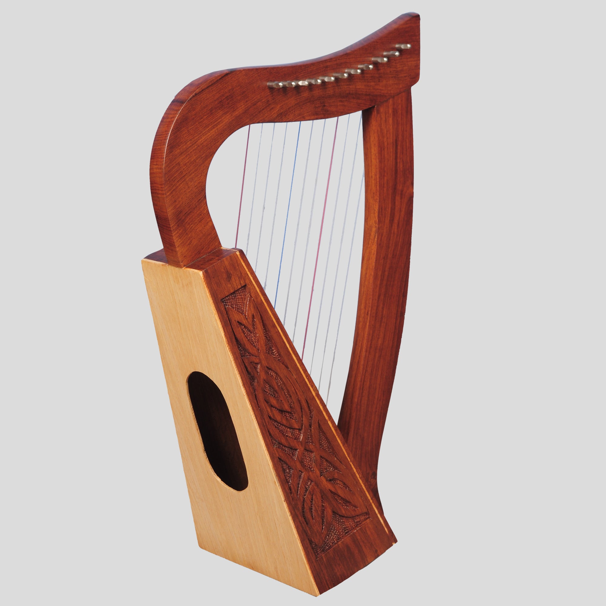 Muzikkon O'Carolan Harp, 11 String Rosewood Knotwork