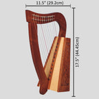 Muzikkon O'Carolan Harp, 11 String Rosewood Knotwork