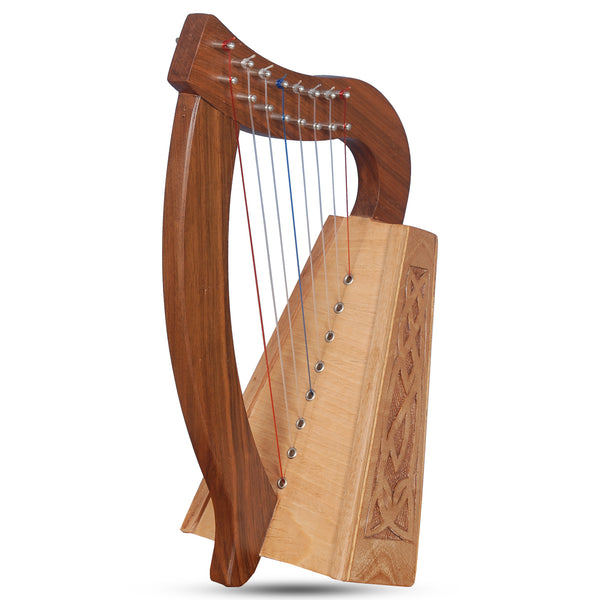 Muzikkon O'Carolan Harp, 8 Strings Walnut Knotwork