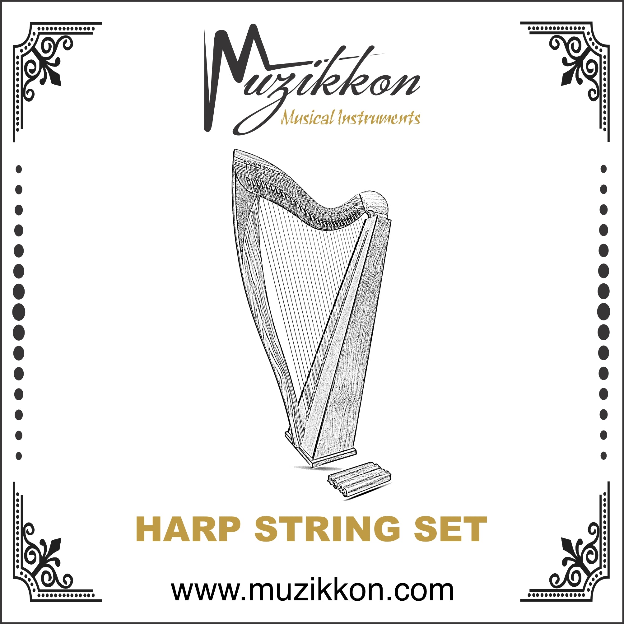 36 String Ard Ri Harp Strings Set 5th Oct D to 1st Oct A