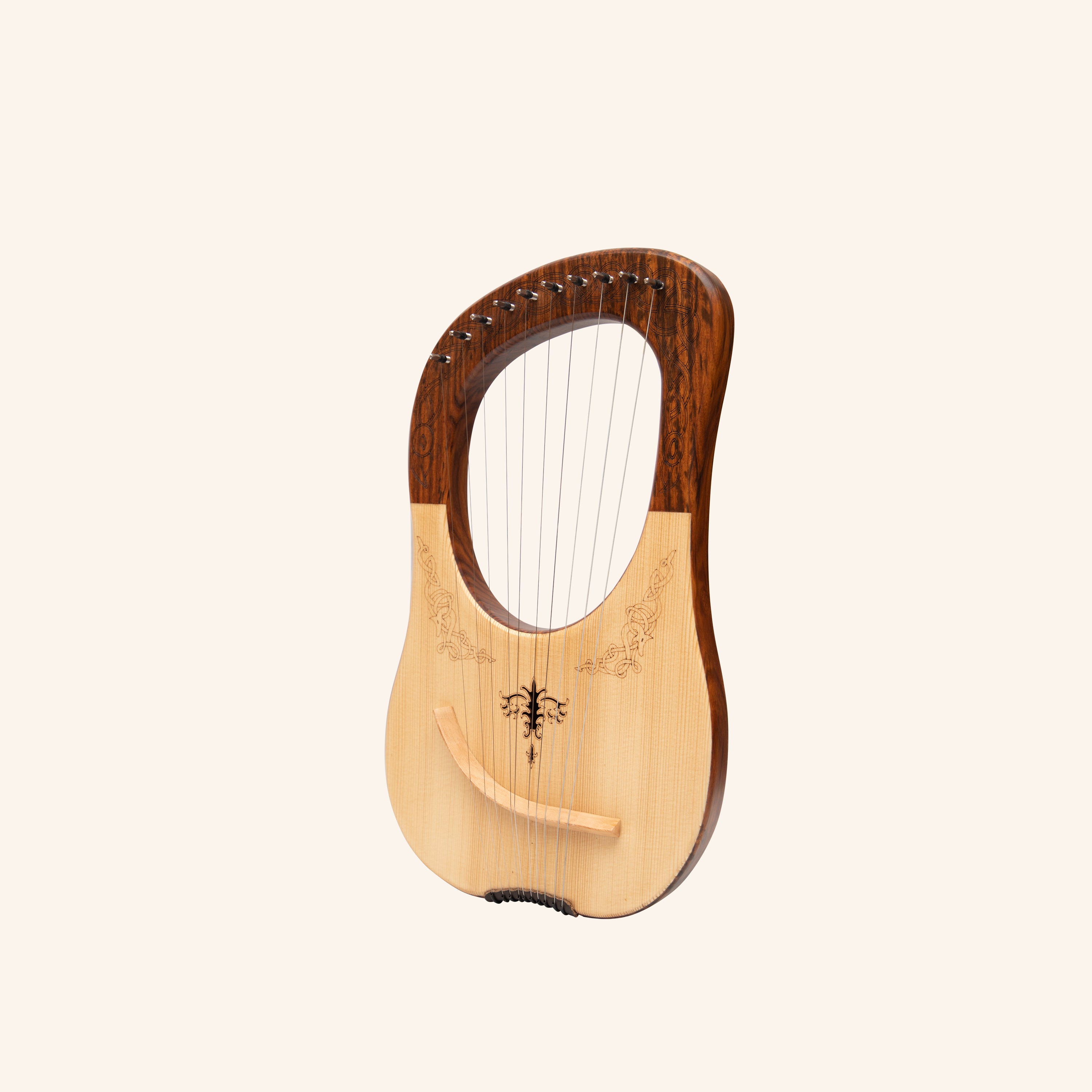 Muzikkon Lyre Harp, 10 String Engraved
