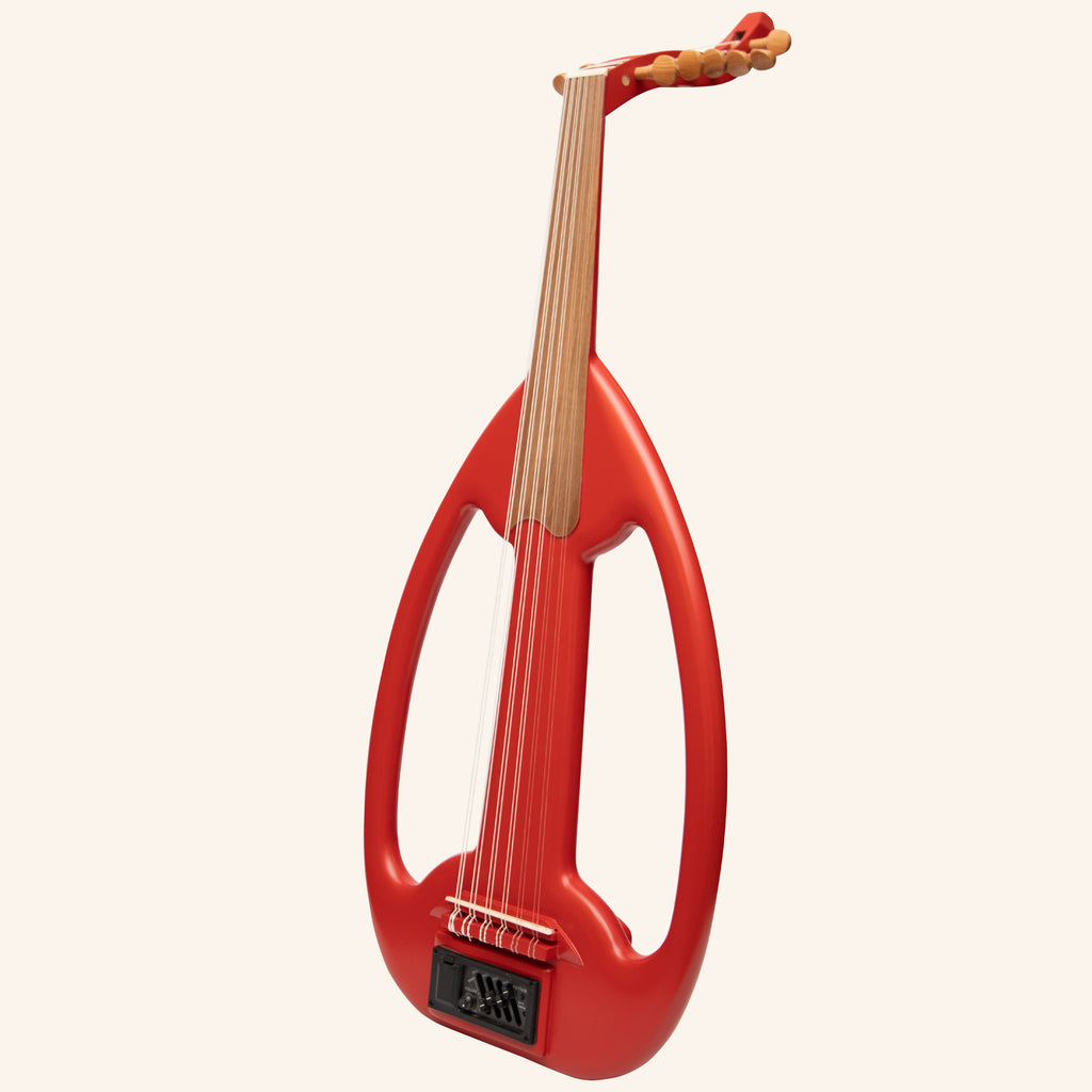 Muzikkon Electric Arabic Frame Oud With Pegs, Lacewood Red