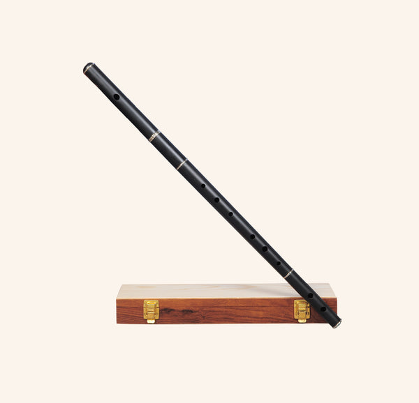 Irish Flute D tune Ebony Wood With Tuning Slide with Wooden Case