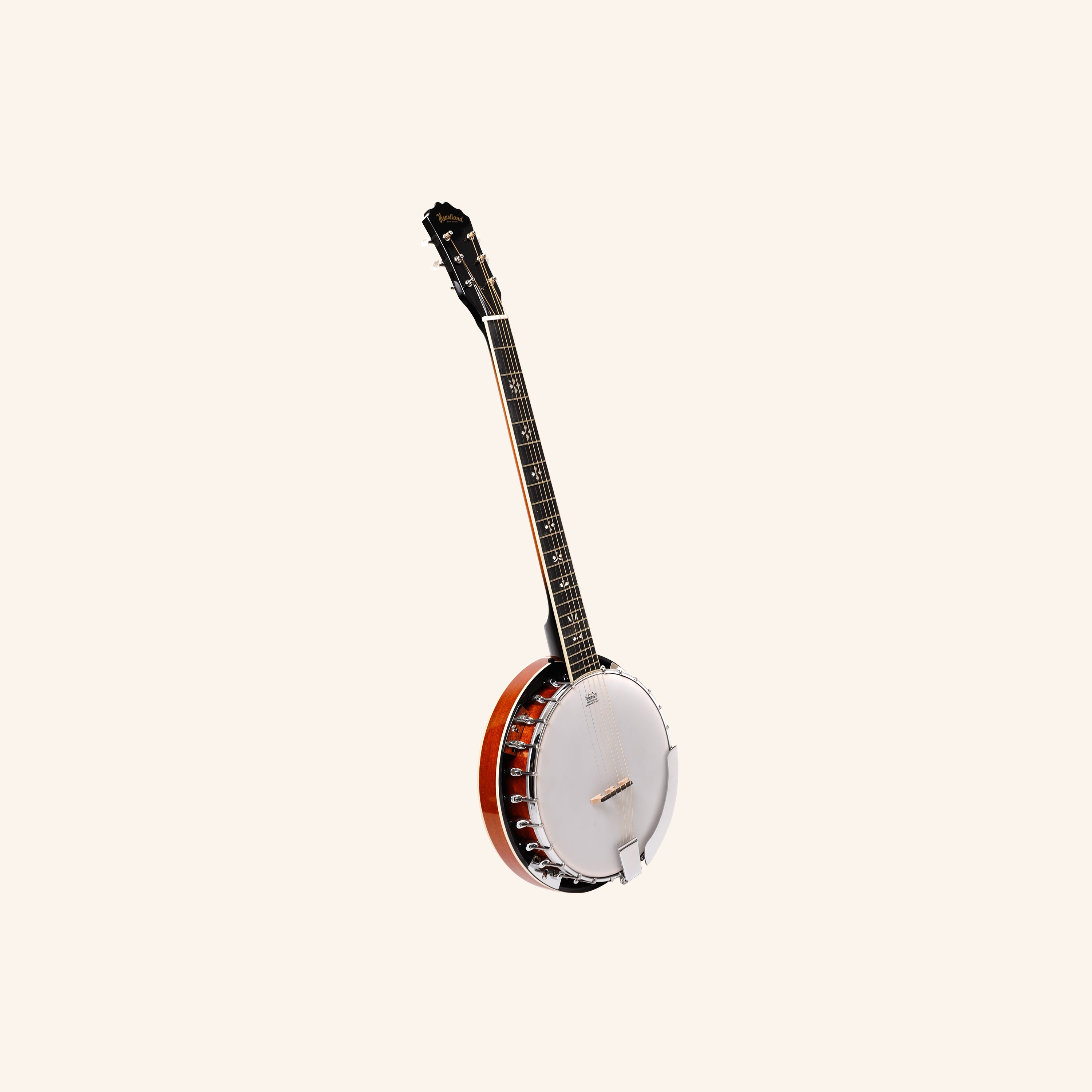 Heartland 6 String Irish Banjo Left Handed Player Series 24 Bracket with Closed Solid Back Sunburst Finish