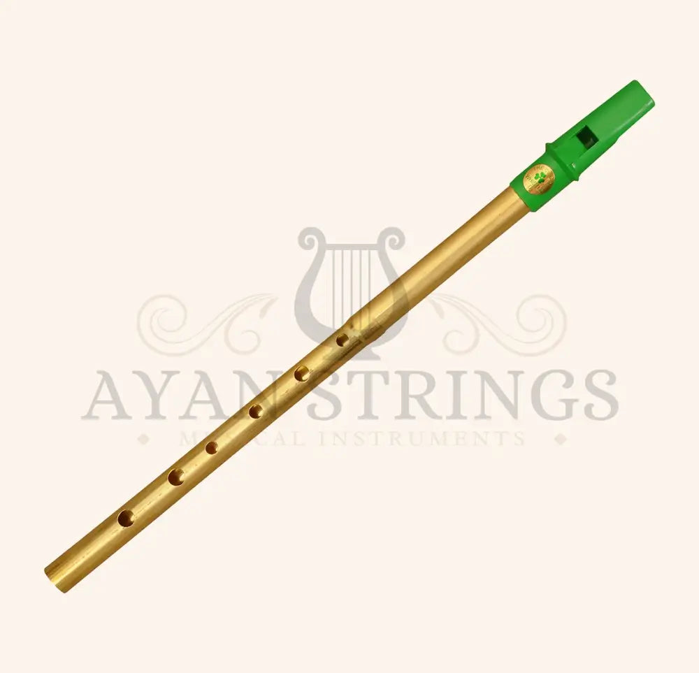 Clare Irish Tin Whistle in D Brass Green