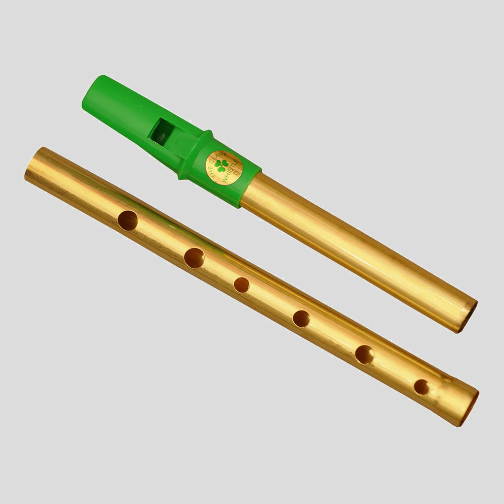 Clare Irish Tin Whistle 2 Part in D Brass Green