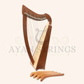 Double Strung harp 2- by 22-string Celtic Style harp 22 Strings each Side with levers (44 Strings Total) - Stringed