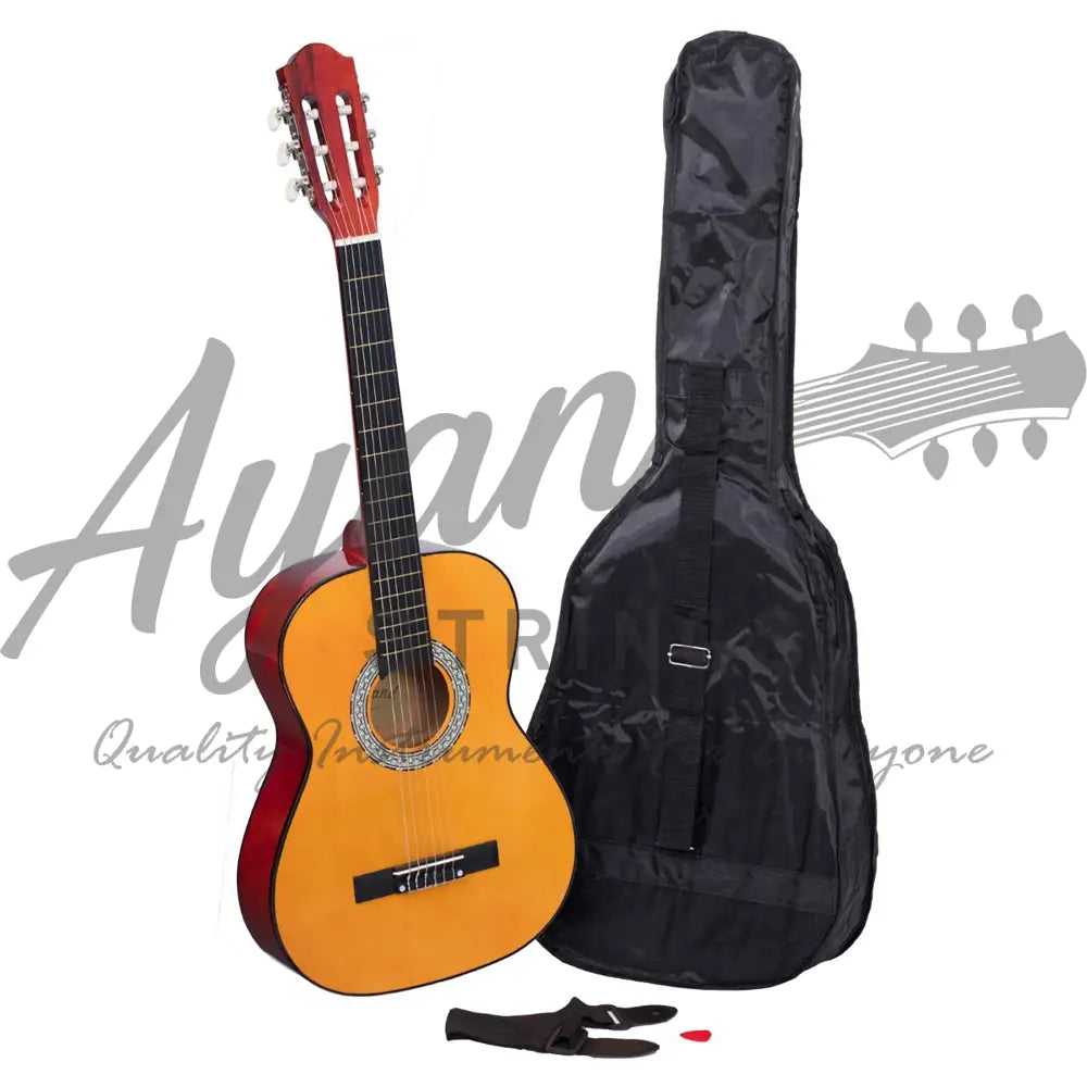 Heartland 3-4 Student Beginners Nylon Classic guitar Burnt Orange - Stringed Instruments