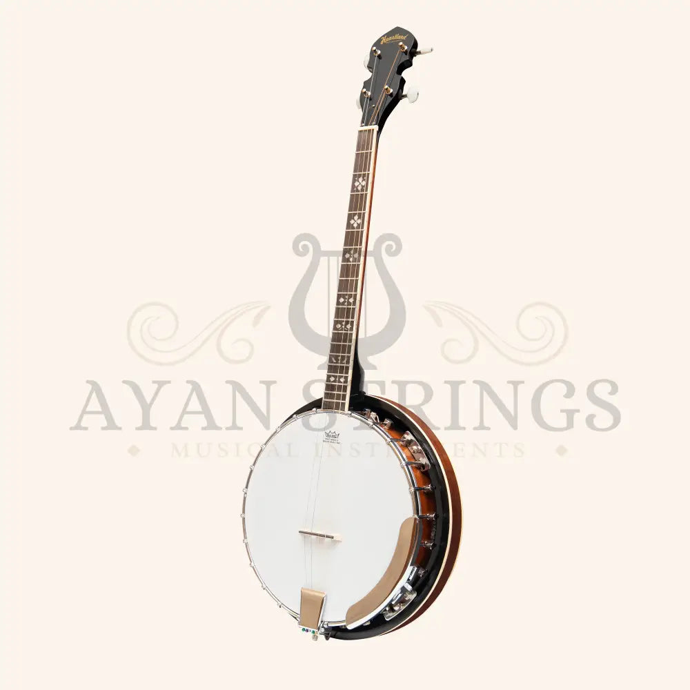Heartland 4 String 19 Fret Irish Tenor Banjo Left Handed Player Series with Closed Solid Back Sunburst Finish