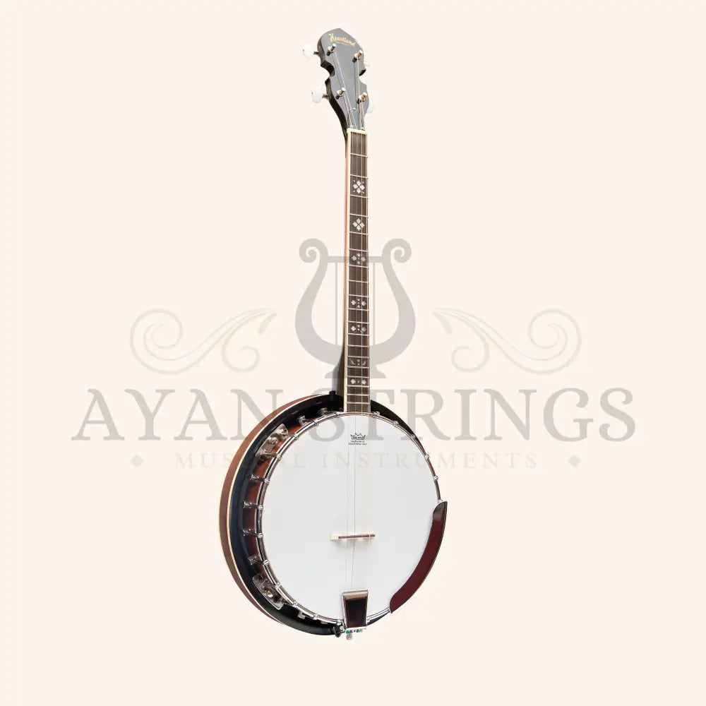 Heartland 4 String 19 Fret Irish Tenor Banjo Left Handed Player Series with Closed Solid Back Sunburst Finish