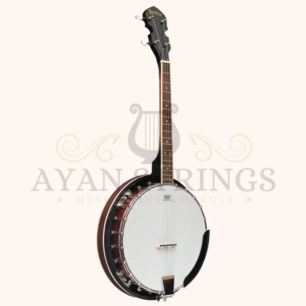 Heartland 4 String Banjo Closed Solid Back 17 Fret Left Handed 4 String Irish Tenor Banjo Short Scale - Stringed
