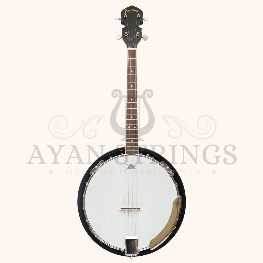 Heartland 4 String Banjo Closed Solid Back 17 Fret Left Handed 4 String Irish Tenor Banjo Short Scale - Stringed