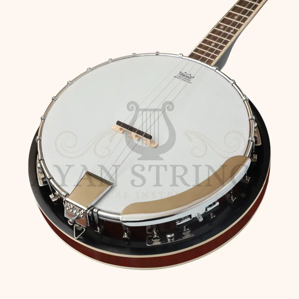 Heartland 4 String Banjo Closed Solid Back 17 Fret Left Handed 4 String Irish Tenor Banjo Short Scale - Stringed