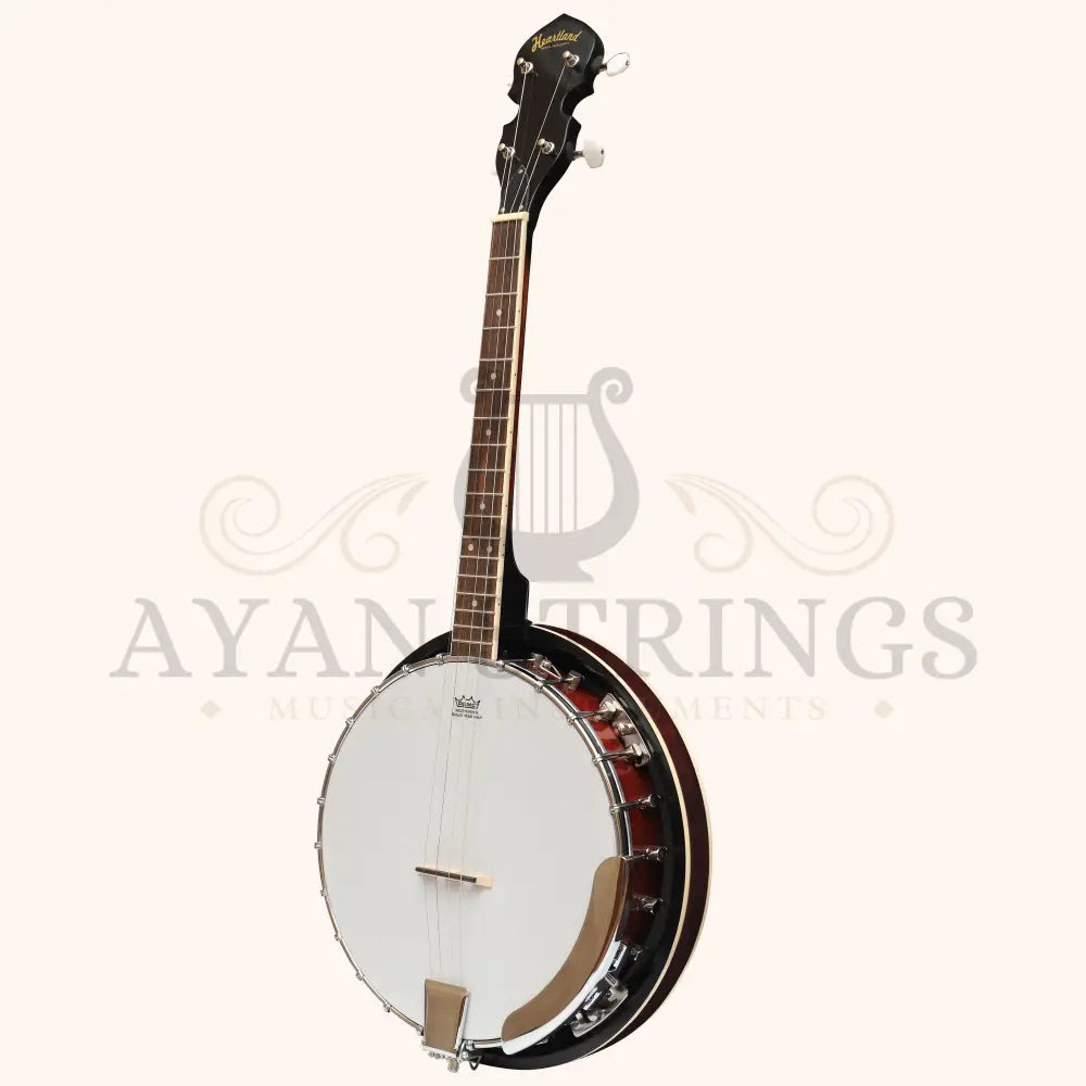 Heartland 4 String Banjo Closed Solid Back 17 Fret Left Handed 4 String Irish Tenor Banjo Short Scale - Stringed
