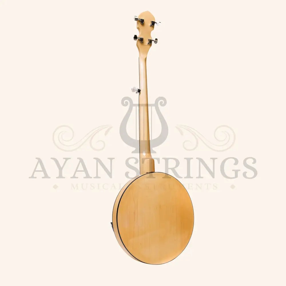 Heartland 5 String Deluxe Irish Banjo Left Handed 24 Bracket with Closed Solid Back Maple Finish - Stringed Instruments