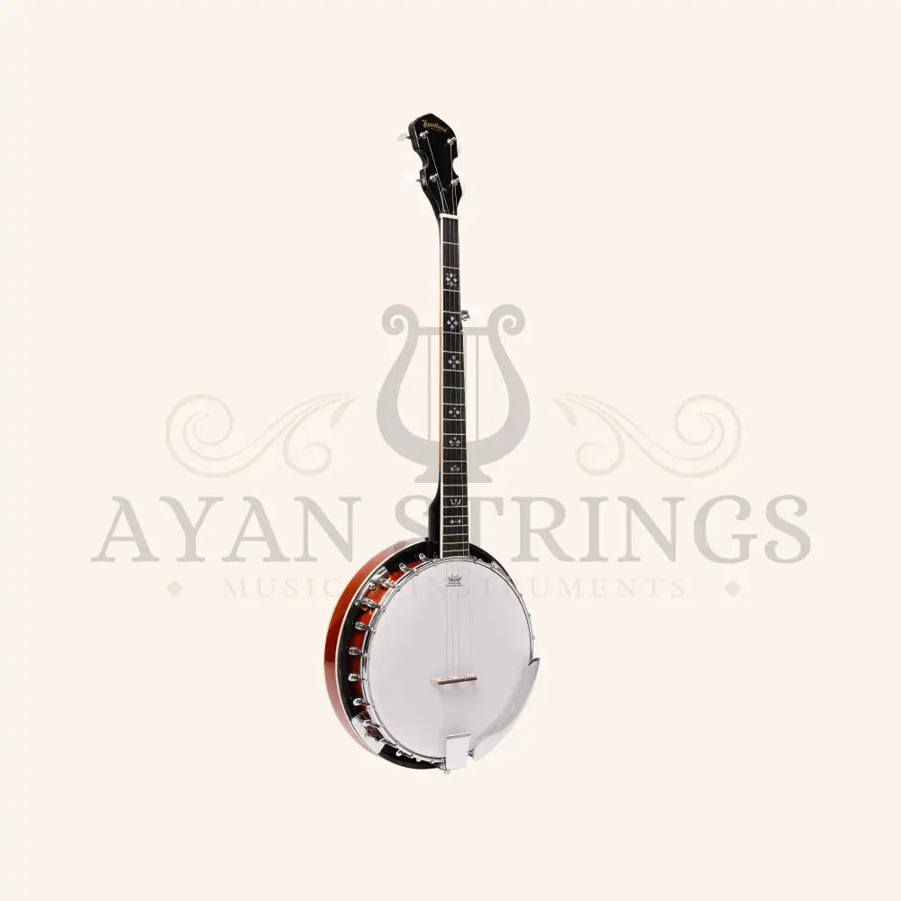 Heartland 5 String Irish Banjo Left Handed Player Series 24 Bracket with Closed Solid Back Sunburst Finish - Stringed