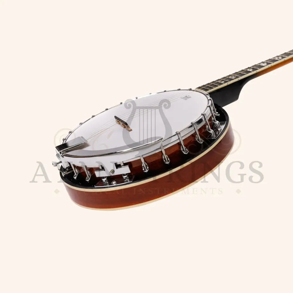 Heartland 5 String Irish Banjo Left Handed Player Series 24 Bracket with Closed Solid Back Sunburst Finish - Stringed