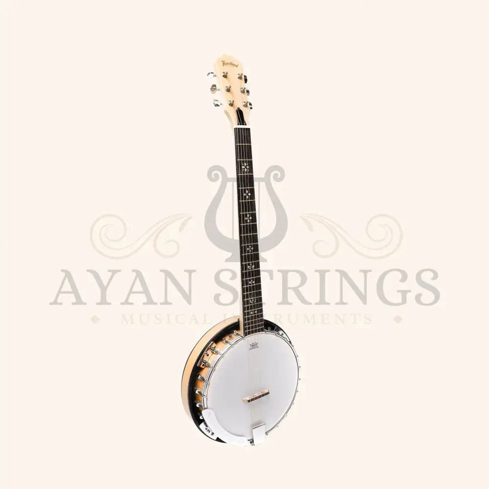 Heartland 6 String Deluxe Irish Banjo 24 Bracket with Closed Solid Back Maple Finish - Stringed Instruments