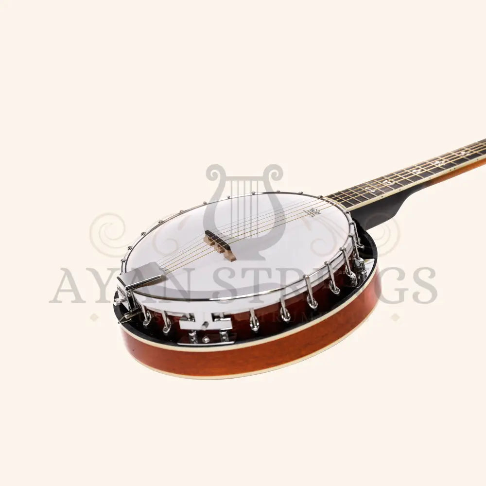 Heartland 6 String Irish Banjo Left Handed Player Series 24 Bracket with Closed Solid Back Sunburst Finish - Stringed