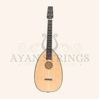 HEARTLAND BAROQUE UKULELE 4 STRING BARITONE VARIEGATED WALNUT AND LACEWOOD LEFT HANDED - Stringed Instruments