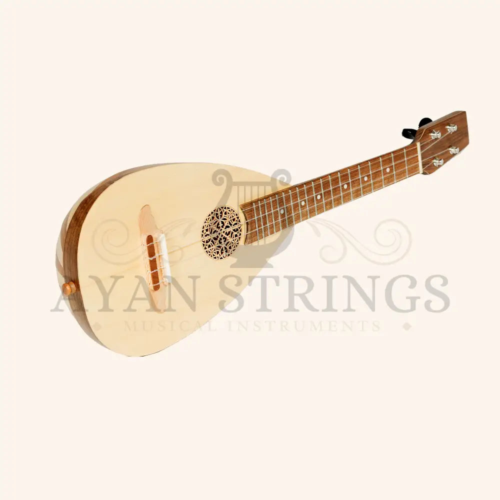 Heartland Baroque Ukulele 4 String Soprano Variegated Walnut and Lacewood - Stringed Instruments