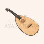 HEARTLAND BAROQUE UKULELE 4 STRING TENOR VARIEGATED WALNUT AND LACEWOOD LEFT HAND - Stringed Instruments