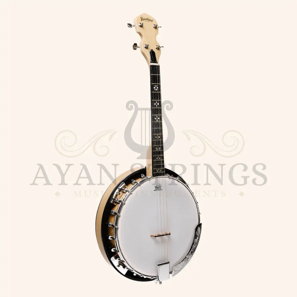 Heartland Deluxe Irish Tenor Banjo 17 Frets Left Handed 24 Bracket Closed Solid Back Maple Finish - Stringed Instruments