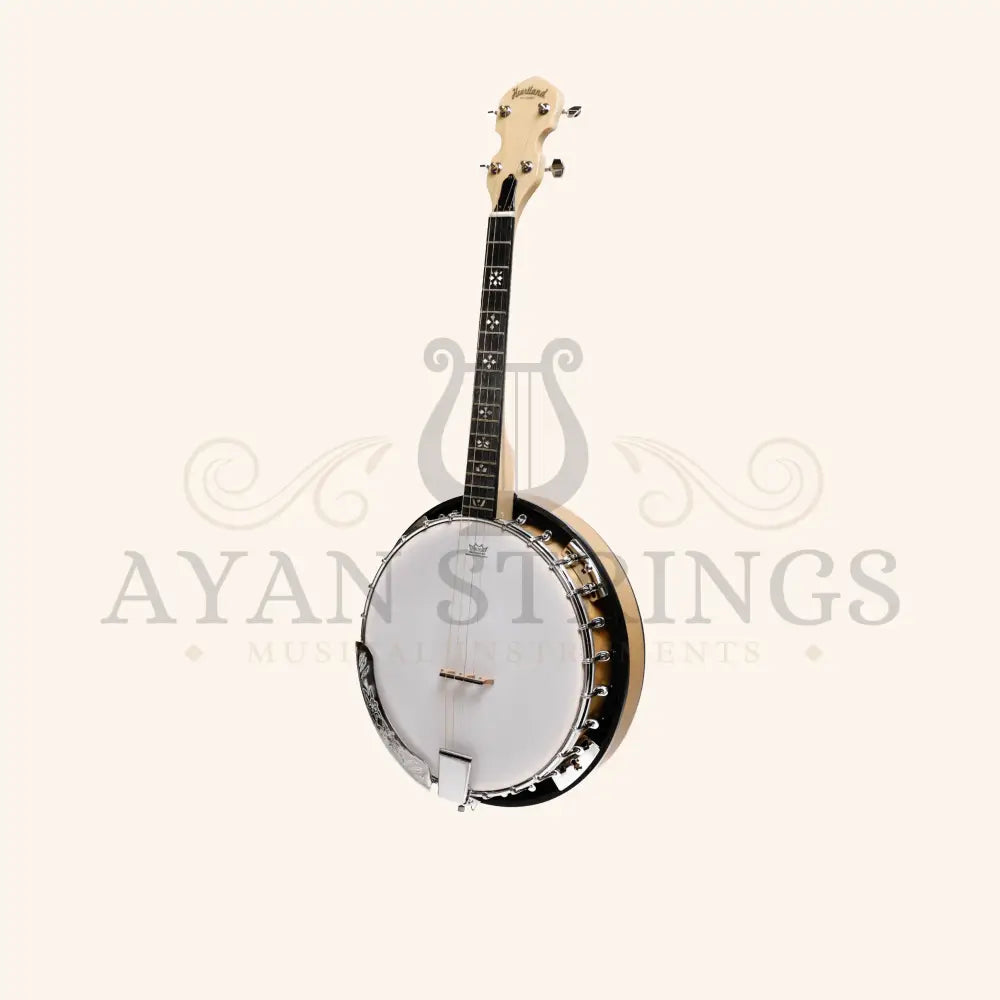 Heartland Deluxe Irish Tenor Banjo 17 Frets with 24 Bracket and Closed Solid Back Maple Finish - Stringed Instruments