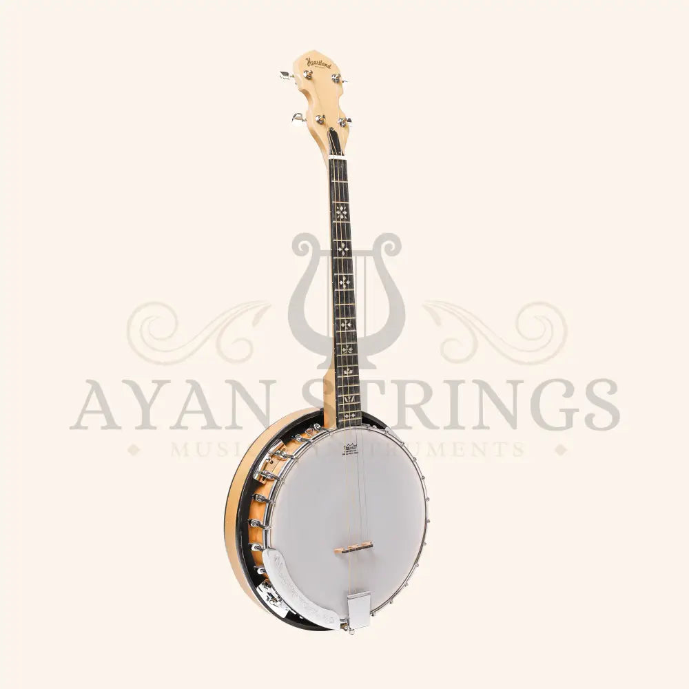 Heartland Deluxe Irish Tenor Banjo 19 Frets with 24 Bracket and Closed Solid Back Maple Finish - Stringed Instruments