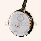 Heartland Deluxe Irish Tenor Banjo Left Handed 19 Frets 24 Bracket Closed Solid Back Maple Finish - Stringed Instruments