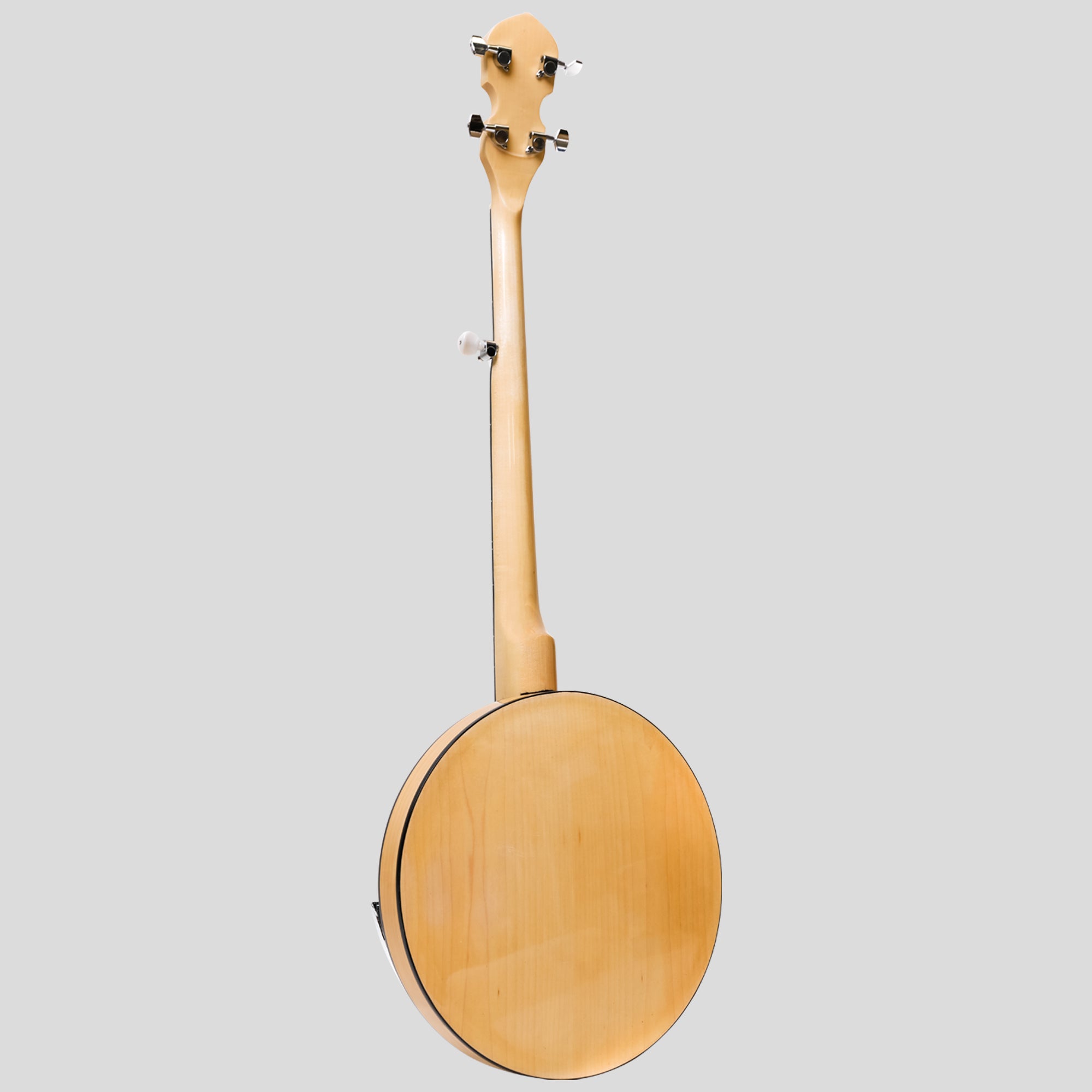 Heartland 5 String Deluxe Irish Banjo Left Handed 24 Bracket with Closed Solid Back Maple Finish