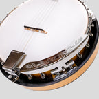 Heartland 5 String Deluxe Irish Banjo Left Handed 24 Bracket with Closed Solid Back Maple Finish