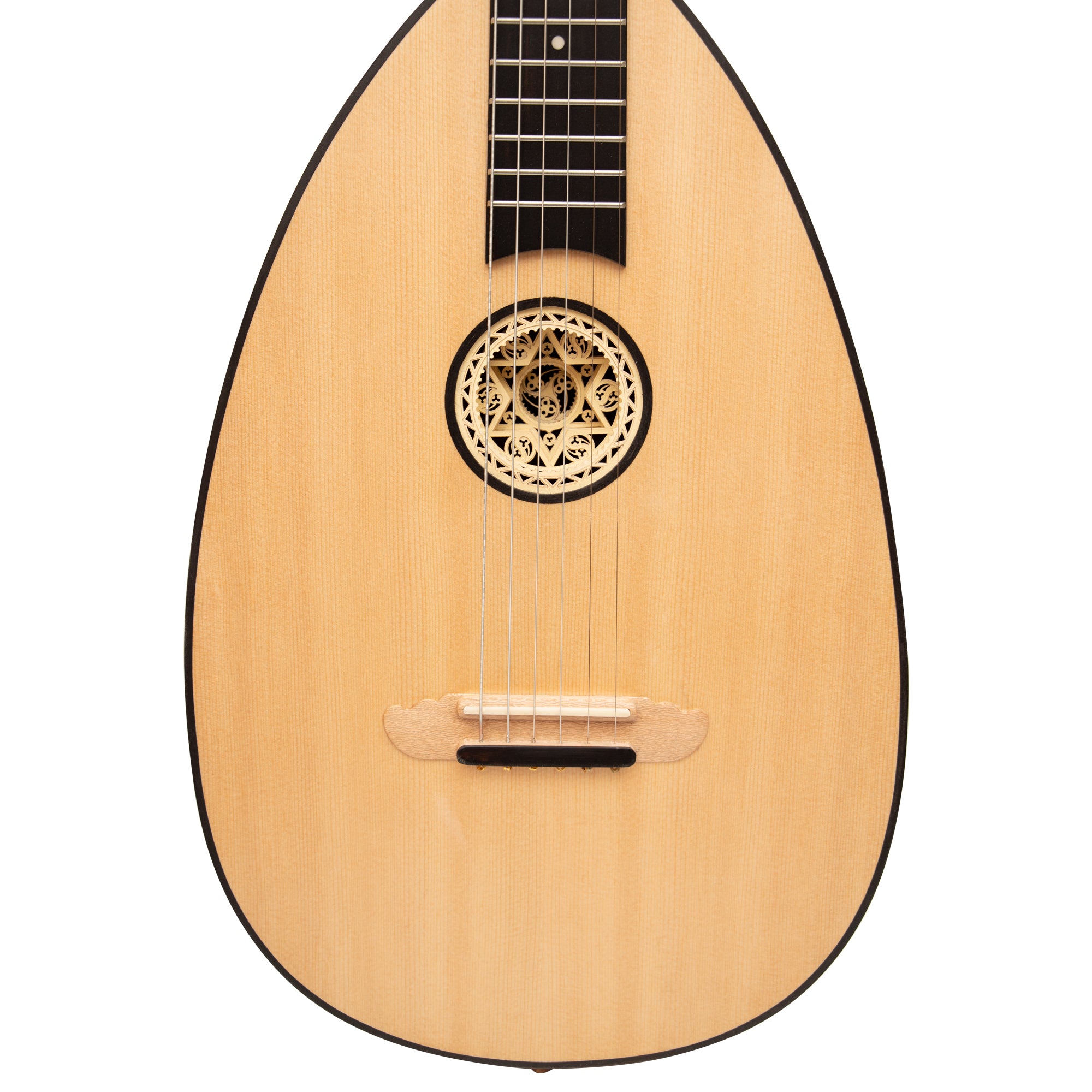 Lute Guitar, 6 String Variegated Lacewood Rosewood