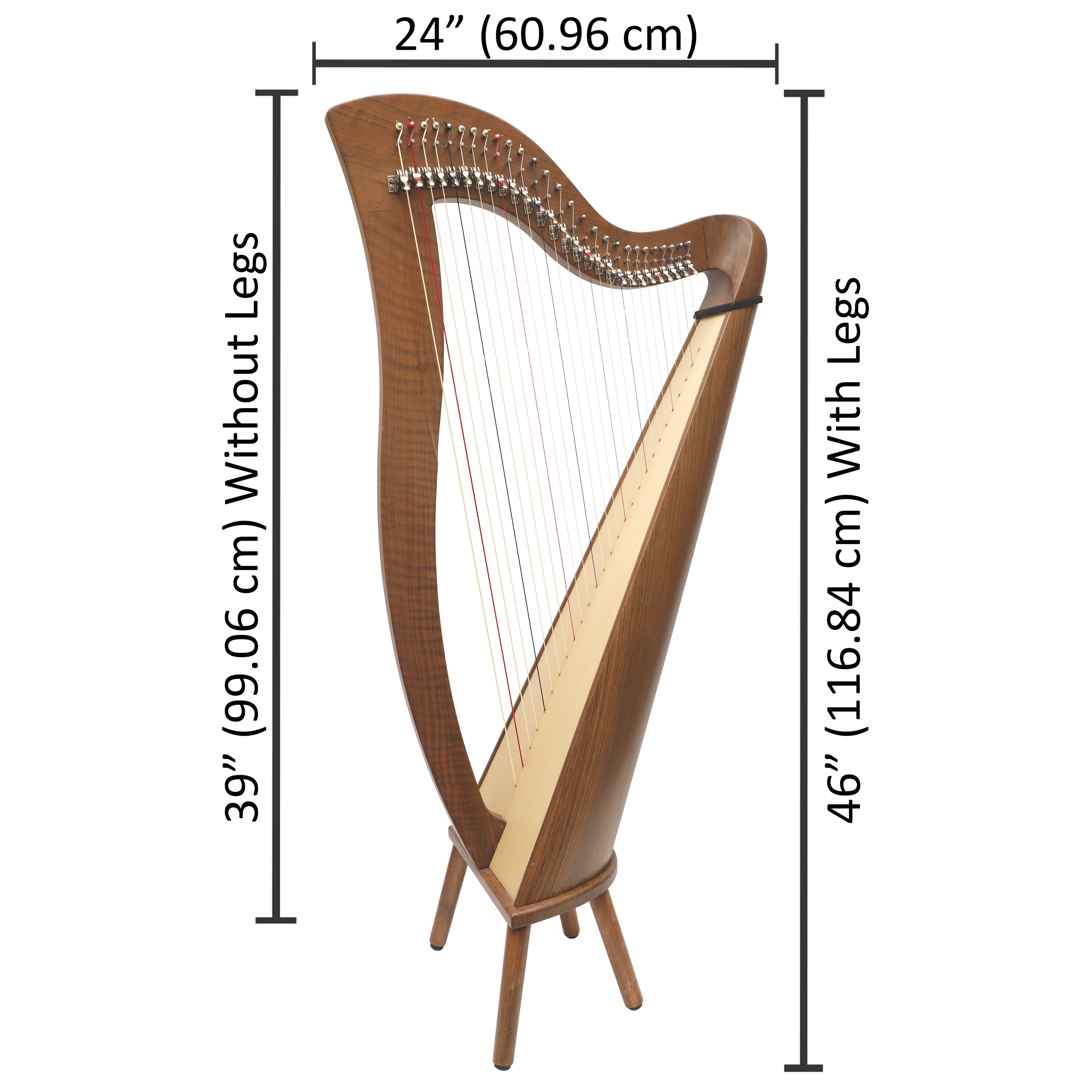 27 String McHugh Harp Round Back