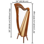 27 String Mchugh Harp Square Back