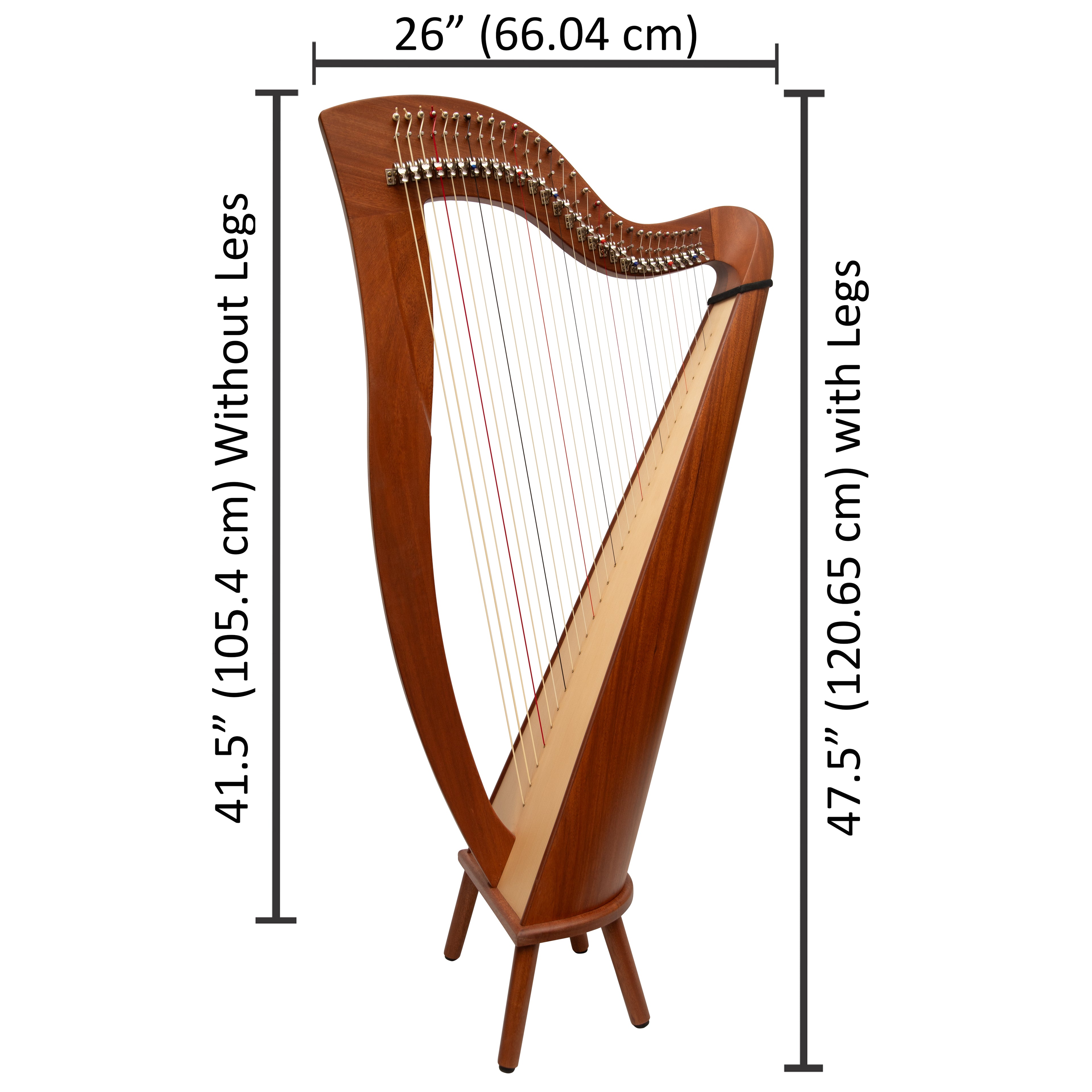 29 Strings McHugh Harp Round Back
