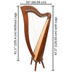 29 Strings McHugh Harp Round Back