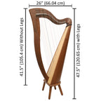 29 Strings McHugh Harp Round Back