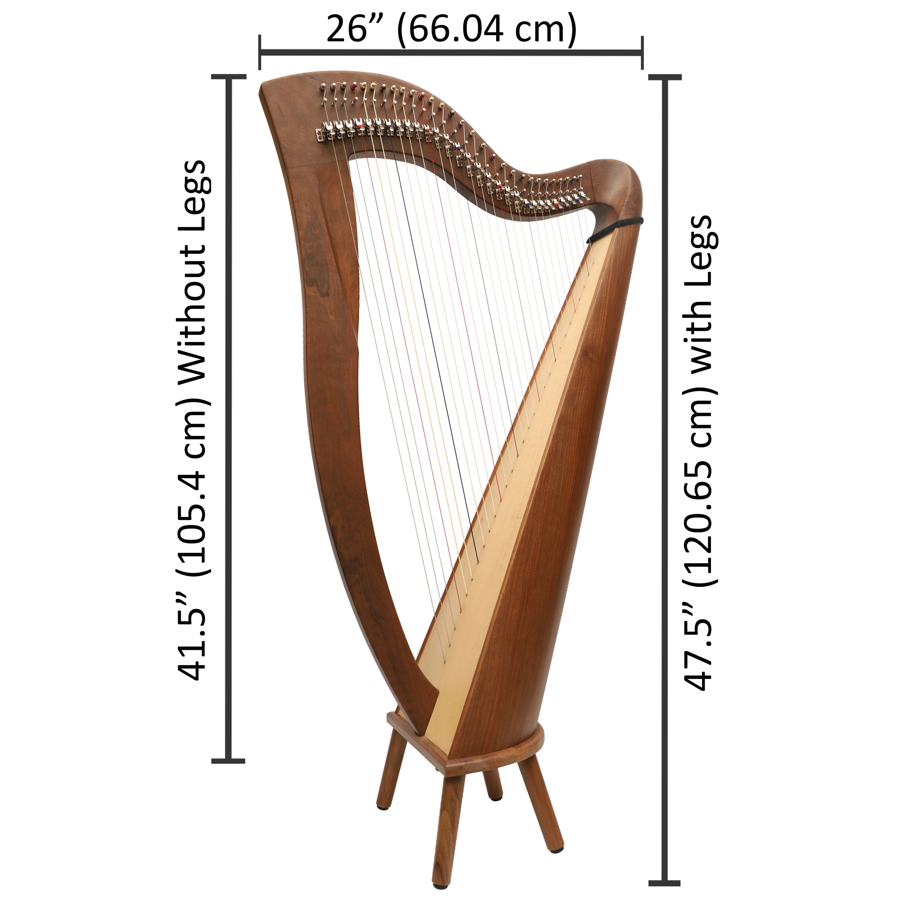 29 Strings McHugh Harp Round Back