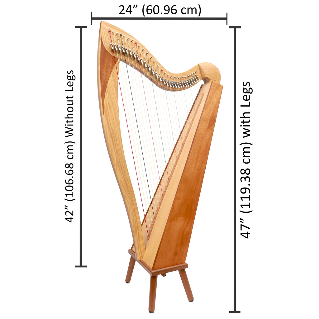 McHugh Atlas Harp 29 String Ash and Mahogany Squareback